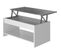 Table Basse - Blanc Et Gris Béton - Relevable - L 100 Cm X P50 X H44cm - Happy