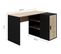 Bureau Indus - Décor Chêne Et Noir - 1 Porte + 3 Étageres - L120 X P 90 X H 76 Cm