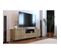 Meuble TV Lineas - Mélaminé Chêne - 2 Portes + 1 Tiroir + 1 Niche - L180 X P44 X H55 Cm