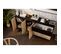 Buffet Neo - Mélaminé Chêne Et Noir - 3 Portes + 2 Tiroirs + 1 Niche - L180 X P44 X H75,5 Cm