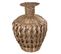 Vase En Bambou Laqué Doré 15x26x36h