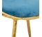 Banc En Métal Doré Rembourré Bleu 55x46x70h