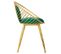 Banc En Métal Doré Rembourré Vert 55x46x70h