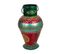 Vase En Métal Peint Artisanalement Vert/rouge 16x16x30h