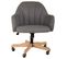 Chaise En Bois Et Assise Avec Roulettes Gris 63x54x40/87h