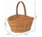 Panier Ovale En Osier Marron 28x22x15-30h