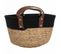 Panier En Fibre Naturelle Et Coton Noir D30x17/25h