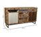 Buffet En Bois Et Cuir Marron 180x47x95h