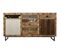 Buffet En Bois Et Cuir Marron 180x47x95h