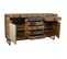 Buffet En Bois Et Cuir Marron 180x47x95h