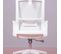 Chaise De Bureau  En Mesh Respirante Et Appui-tête Réglable - Mesh, Blanc, H.114cm, L.60cm, P.58cm