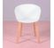 Chaise Avec Assise En Plastique Et Pieds En Hêtre - Daxer, Blanc, H.78cm, L.57cm, P.50cm