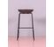 Tabouret Design Industriel  - Daxer, Noir, H.83cm, L.45cm, P.45cm