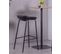 Tabouret Design Industriel  - Daxer, Noir, H.83cm, L.45cm, P.45cm