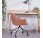 Chaise De Bureau Rembourrée En Tissu Vintage - Skyline, Orange, H.82cm, L.58cm, P.55cm