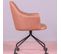 Chaise De Bureau Rembourrée En Tissu Vintage - Skyline, Orange, H.82cm, L.58cm, P.55cm