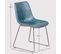 Chaise Industrielle Vintage Tapissée En Simili Cuir - City, Turquoise, H.82cm, L.49cm, P.52cm