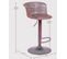 Tabouret Réglable Recouverts De Simili Cuir - Brandon, Marron, H.80cm, L.50cm, P.41cm