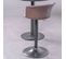 Tabouret Réglable Recouverts De Simili Cuir - Brandon, Marron, H.80cm, L.50cm, P.41cm