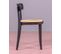 Pack De 2 Chaises En Bois Avec Assise En Rotin Naturel - Tours, Noir, H.75cm, L.44cm, P.45cm