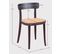 Pack De 2 Chaises En Bois Avec Assise En Rotin Naturel - Tours, Noir, H.75cm, L.44cm, P.45cm