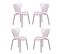 Lot De 4 Chaises Vintage Tapissées En Simili Cuir - Seven, Gris, H.79cm, L.49cm, P.48cm