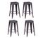 Lot De 4 Tabourets En Métal 66cm De Haut - Bistro, Noir, H.68cm, L.41cm, P.41cm