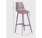 Lot De 2 Tabourets Hauts Avec Dossier - Jules, Marron, H.84cm, L.48cm, P.54cm