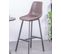 Lot De 2 Tabourets Hauts Avec Dossier - Jules, Marron, H.84cm, L.48cm, P.54cm