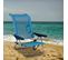 Chaise De Plage Lit Pliable Solenny 4 Positions Bleu Dossier Bas Avec Accoudoirs 77x60x83 Cm