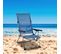 Chaise De Plage Lit Pliable Solenny 4 Positions Bleu Avec Accoudoirs 91x63x105 Cm