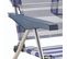 Chaise De Plage Lit Pliable   4 Positions Bleu Et Blanc Dossier Bas Avec Accoudoirs 81x62x86 Cm