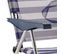 Chaise De Plage Lit Pliable Solenny 4 Positions Bleu Et Blanc Avec Accoudoirs 91x63x105 Cm