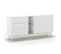 Buffet 2 Portes, 2 Niches, 3 Tiroirs Blanc Et Pin Massif - L165 Cm