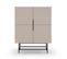 Vintara - Buffet Haut 4 Portes En Bois Et Métal H128cm - Couleur - Beige