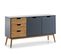 Buffet Java 2 Portes Et 3 Tiroirs Gris Anthracite Et Cire