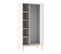 Armoire 1 porte 5 niches SACHA blanc et bois naturel