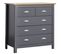 Commode Jade 5 tiroirs  gris anthracite de 80 cm de hauteur