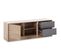 Meuble TV Panama 2 Tiroirs, 2 Portes, Couleur Bois Et Gris, 136 Cm (larg) 40 Cm (prof.) 51 Cm (haut)