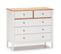 Commode Luca 5 Tiroirs Blanc/chêne, 79 Cm Longueur