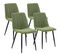 Pack 4 Chaises Sagi Recouvertes De Tissu Vert