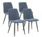 Pack 4 Chaises Sagi Recouvertes De Tissu Bleu