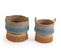 Set De 2 Paniers Indie Fibre Naturelle, Bleu/orange