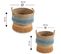 Set De 2 Paniers Indie Fibre Naturelle, Bleu/orange