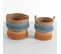 Set De 2 Paniers Indie Fibre Naturelle, Bleu/orange