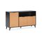 Buffet Denis 3 Portes 1 Trou, Couleur Noir/bois