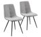 Pack De 2 Chaises Prado, Tissu Et Simili Cuir Gris