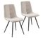 Pack De 2 Chaises Prado, Tissu Et Simili Cuir Beige