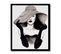 Hat Woman - Peinture Décorative 30 X 25 Cadre Noir