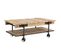 Hemant - Table Basse Avec Plateau En Bois À Roulettes Et Structure Noire